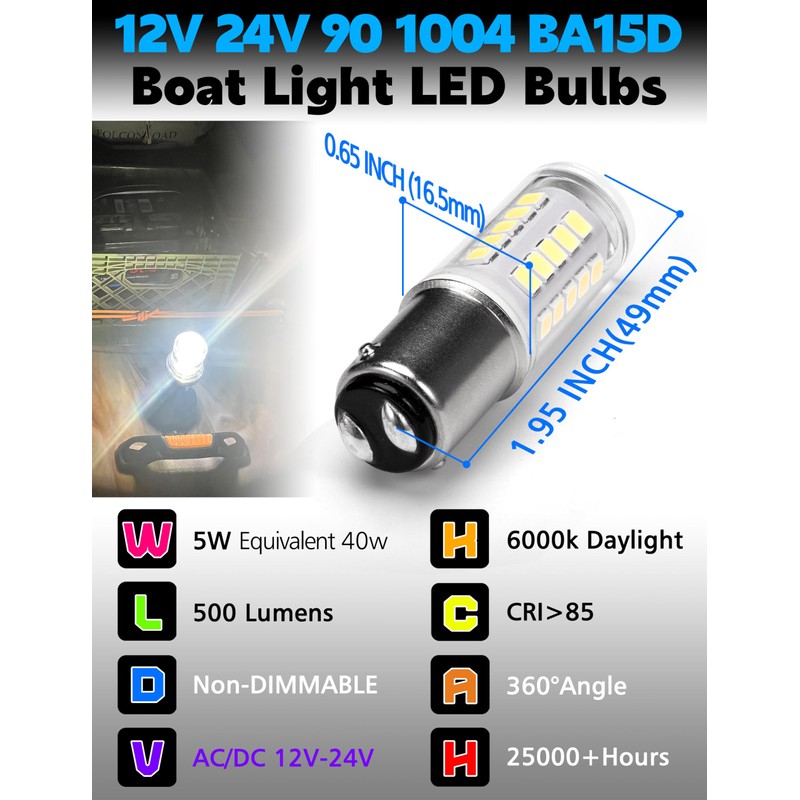 Xyanmc 90 1004 Boat Bulbs Marine LED Bulb for Navigation
