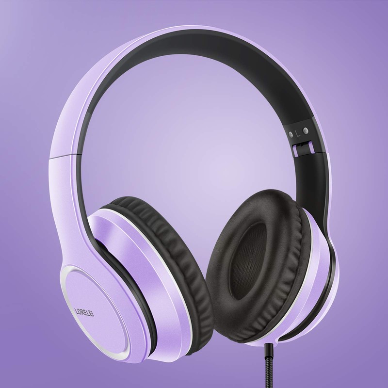 LORELEI X8 Over-Ear Wired Headphones with Microphone with 1.45m-Tangle-Free Nylon