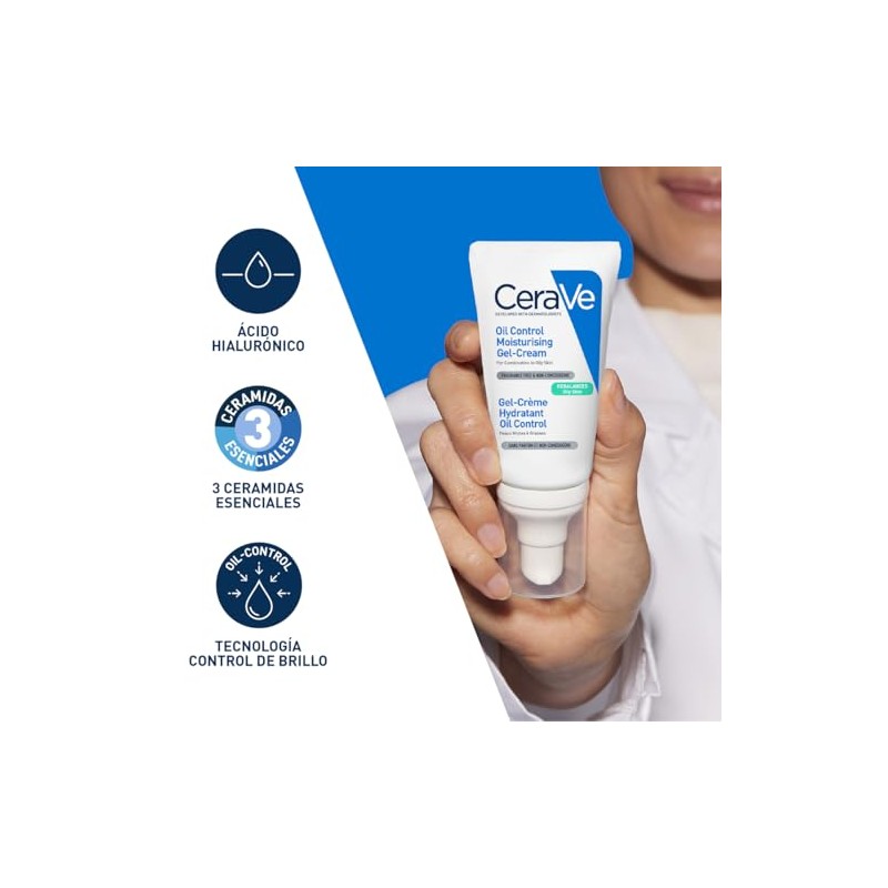 CeraVe Oil Control Gel-Crema Hidratante y Matificante para Piel Grasa