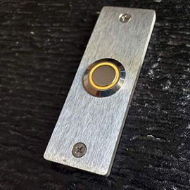 Stainless Steel Narrow Doorbell 1" x 3" with LED Button (Yellow Ring LED)