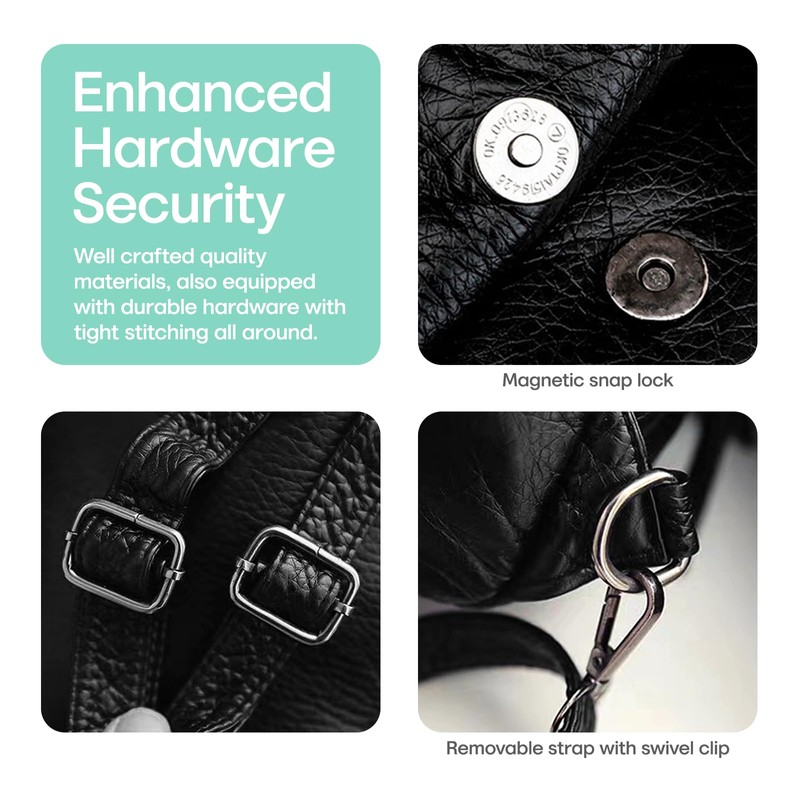 hengwin Small Backpack for Women PU Leather Convertible Women's Backpack