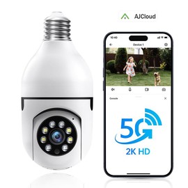 Noahtec Bulb Security Camera Wifi 3MP Panoramic Camera with Alexa & 2-Way Audio for Indoor Outdoor-AJCloud - Color: E27 Light Socket Extender, APP: EseeCloud