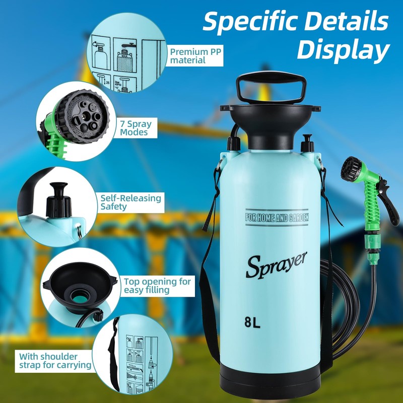 Finderomend Portable Shower for Camping with 7 Spray Modes, Hand