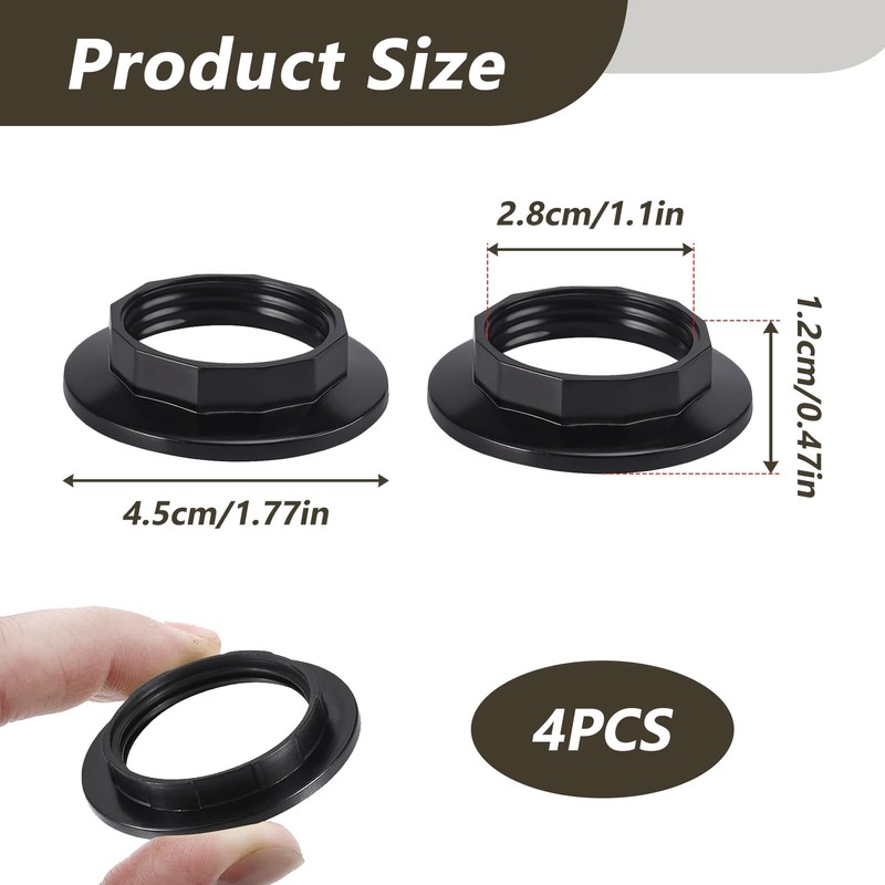 4 Pcs Lamp Shade Reducer Ring E14, Lamp Holder Twist