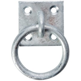 Merriway BH01960 8mm (5/16 inch) Thickness Ring on Plate Steel Galvanised Rust Proof, 50mm (2 inch) Square 8 mm, Grey