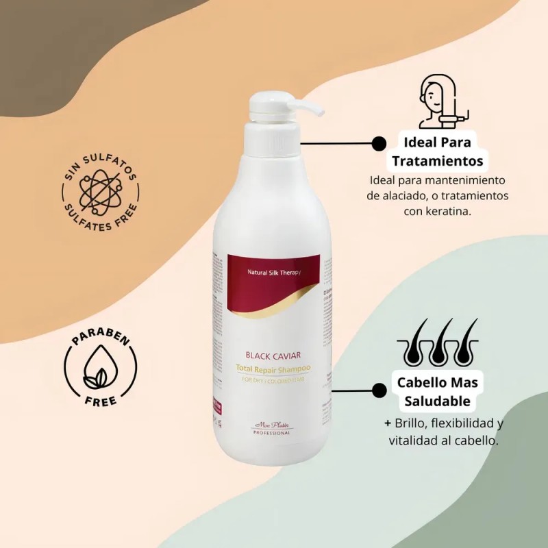 Shampoo Cabello Teñido Hidratante Mon Platin Total Repair