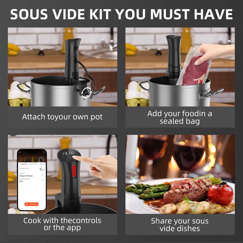 5G WIFI Sous Vide Machine|1100 Watts Sous Vide-Precision Cooker with