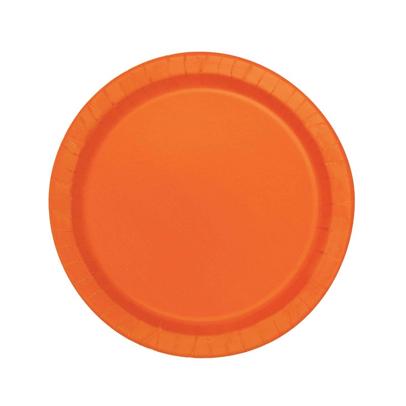 Unique Party 32252 9" Round Dinner Plates | Pumpkin Orange