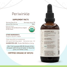 Periwinkle B120 USDA Organic Tincture | Alcohol-Free Extract, High-Potency Herbal Drops | Certified Organic Periwinkle (Vinca Major) Dried Herb (4 oz)