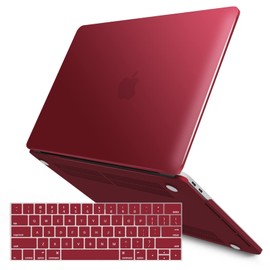 IBENZER Compatible with MacBook Pro 15 Inch Case 2019 2018 2017 2016 A1990 A1707, Plastic Hard Shell Case with Keyboard Cover for Mac Pro 15 Touch Bar, Wine Red, T15WR+1B