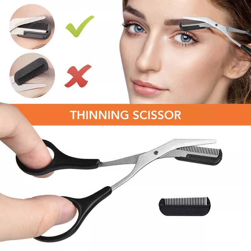 Unbranded Tweezers (2 Pcs) Scissor Tweezers Shaped Eyebrow Straight Tip