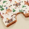 Lesimsam Newborn Baby Boy Western Clothes Cow/Horse Print Romper Jumpsuit