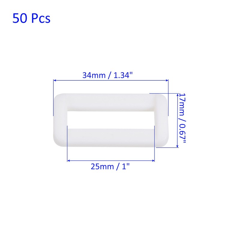 M METERXITY 50 Pack Rectangle Buckle - Plastic Ring Buckles