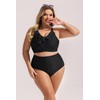Hanna Nikole Womens High Waisted Plus Size Swimsuits Tummy Control