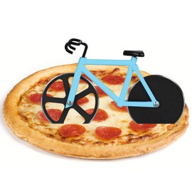 flintronic Bicycle Pizza Cutter, Dual Stainless Steel Cutting Wheels with a Display Stand for for Pizza Lovers Holiday Vacation Housewarming Cool Kitchen Gadget Cool Men's Gift