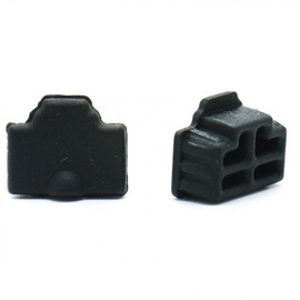 Buorsa Black Ethernet Hub Port RJ45 Anti Dust Cover Cap Protector Plug, 30 Pcs