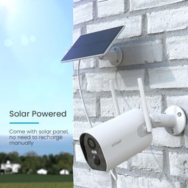 ieGeek Security Cameras Wireless Outdoor, 2K Solar Camera Security Outdoor with Spotlight & Siren, AI Detection Wireless Cameras for Home Security, 3MP Color Night Vision/2-Way Talk/Works with Alexa