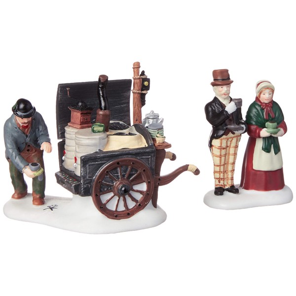 Department 56 Dickens' Village The Coffee Stall Building and Accessory Figurine (Set of 2) , 2.5 Inch