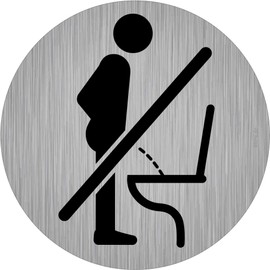immi Toilet Notice, Please Pee Sitting, Do Not Pee While Standing, 95 mm Diameter