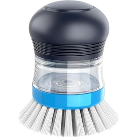 MR.SIGA Cepillo de Palma dispensador de jabón, Cepillo de Cocina para la Limpieza de fregaderos, Pack de 1, Azul Marino