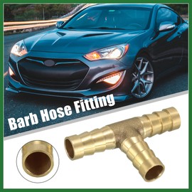 Motoforti 3/8" 10mm Brass Barb Hose Fitting Tee T 3 Way Barbed Connector 5pcs Long-lasting