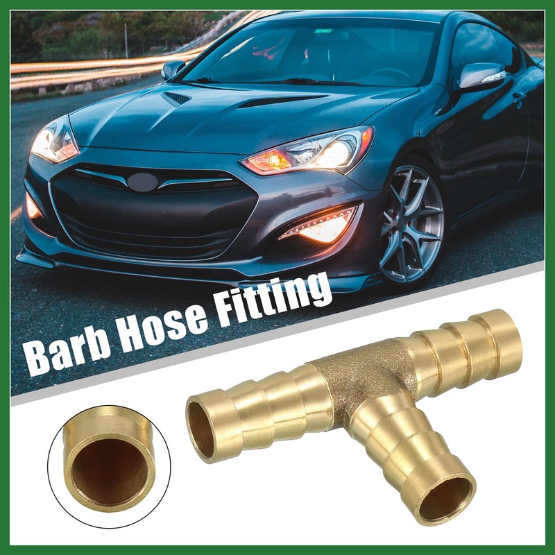 Motoforti 3/8" 10mm Brass Barb Hose Fitting Tee T 3