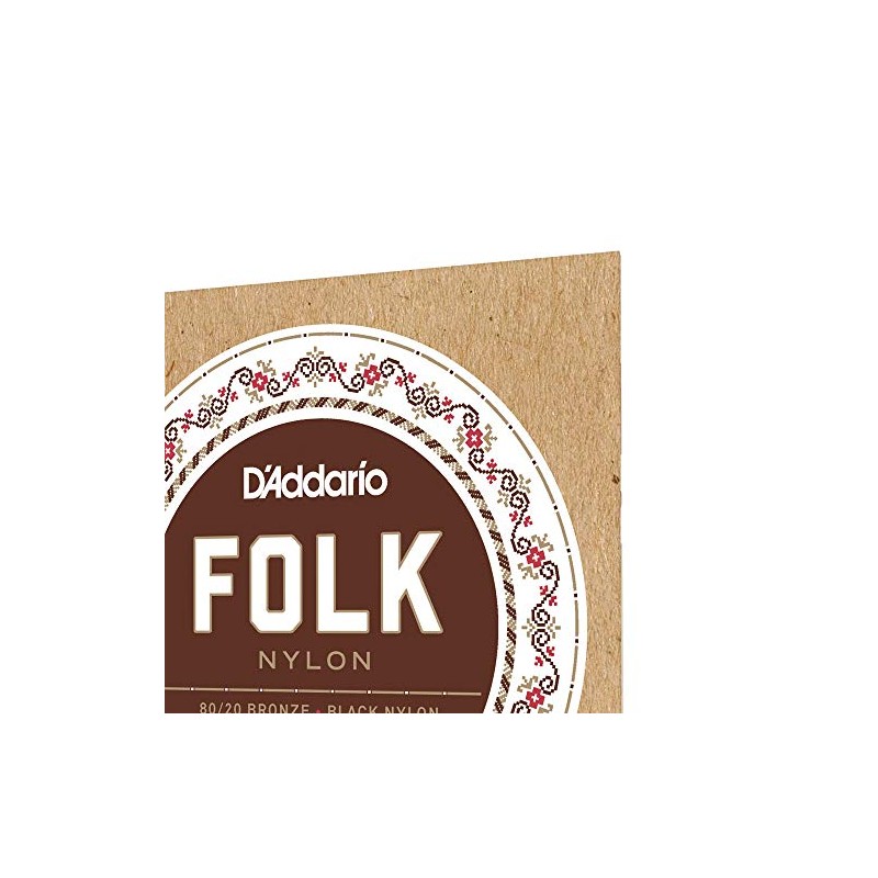 D'Addario Set Clásico de Guitarra Folk Blk 8020 Bola (EJ34)