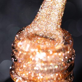 BURANO Reflective Diamond Nail Glitter Gel Polish, 7.3ml Gold Color Holographic Glitters Shiny Gel Polish UV Lamp Required (Fall JL4)