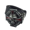 LKMY Mens Belt Buckle, Western Skull and Celtic Cross Biker