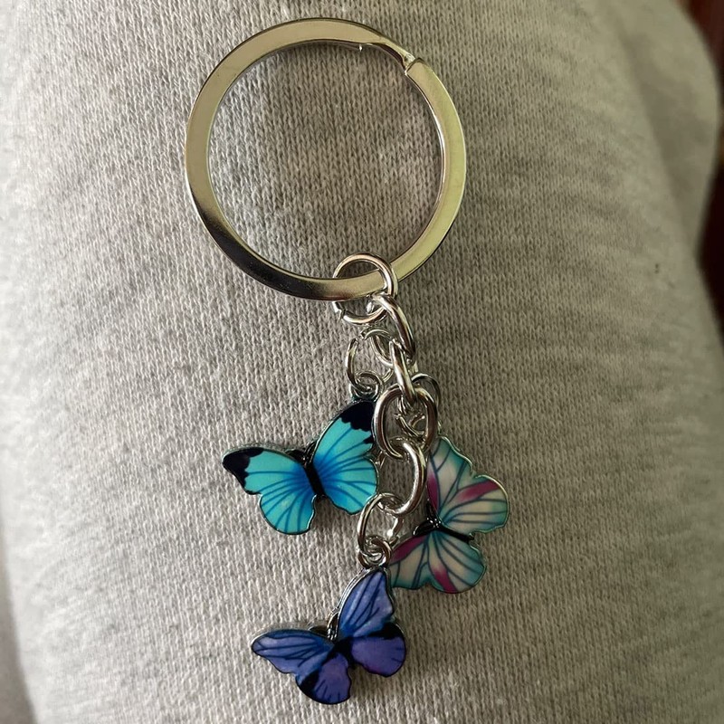 Meimimix Llavero de mariposa esmaltada con borla para mujeres y