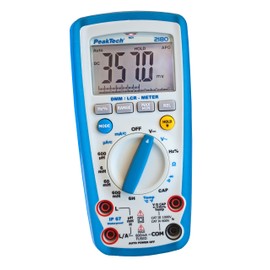 PeakTech 2180 – Digitales Multimeter mit LCR-Meter, Widerstand, Kapazität, Induktivität, Messgerät, 6000 Counts, Autorange, Strommessgerät, beleuchtetes LCD-Display - CAT III 1000 V, blau und weiß