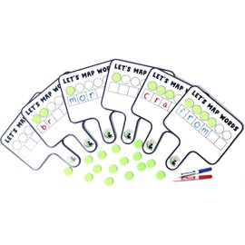 6 Map-Its Paddles for Word Mapping | Hands-On Phonemic Awareness Tool | Magnetic Dry-Erase Paddles for Phonics & Spelling | Structured Literacy & Science of Reading Classroom Resource