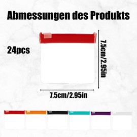 Pack of 24 Mini Zip Bags, Medication Bag, Small, Zip Bag with Zip, Waterproof and Moisture-Resistant, Ideal for Tablets and Small Parts (7.5 x 7 cm, 6 Colours)