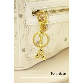 LUDKCCIR Bubble Letter Keychain for Women Chunky Initial Bag Charms Purse Handbags with 18 K Gold Plated Keyrings Accessories Gift H, Gold Alphabet H, 3.55"