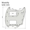 Musiclily Pro 9 Holes Round Corner HH Mustang Style Pickguard