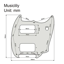 Musiclily Pro 9 Holes Round Corner HH Mustang Style Pickguard for 2 Humbucker Squier Bullet Mustang Electric Guitar, Brown Tortoise Shell 4P
