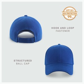 2-Pack Classic Structured Baseball Cap Adjustable Snapback Multipack Ball Caps for Custom Embroidery Running Workouts Outdoor (Royal, 2)