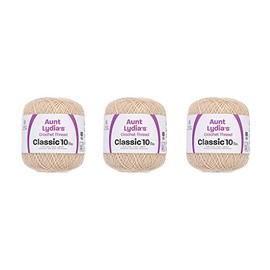 Aunt Lydia Classic Ecru Crochet - 3 Pack of 400y/365m - Cotton - Gauge 10 - Crochet