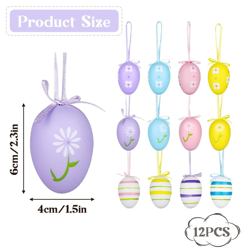 XQMMGO Pack of 12 Easter Eggs, Plastic Easter Eggs, Easter
