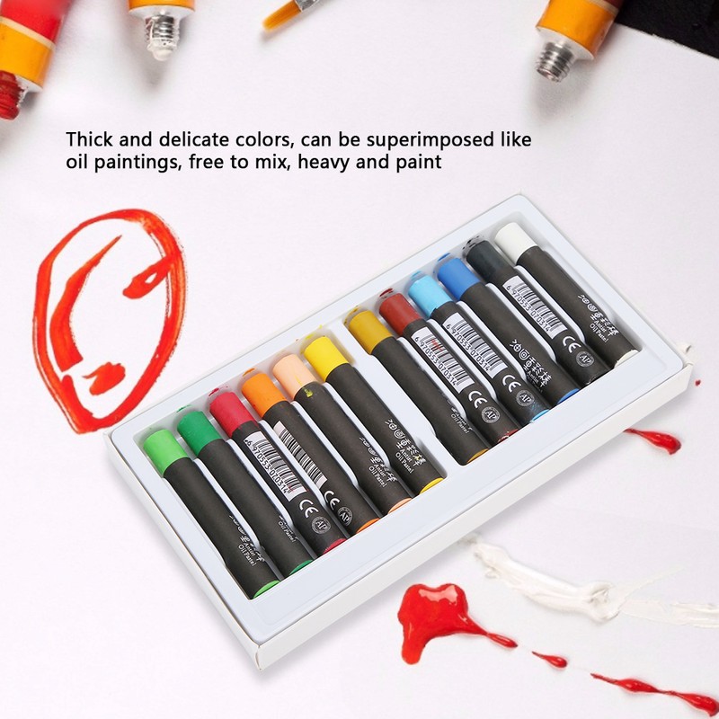 Oil Pastel Round Crayon Painting Stick Drawing Pen Children Stationery
