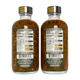 Hell Fire Detroit Habanero Hot Sauce (Extra-Hot), Crafted with Fresh, Fire-Roasted Habanero Chile Peppers, All-Natural, Vegan, Gluten-Free, Low Sodium – 4 Fl Oz (Pack of 2)