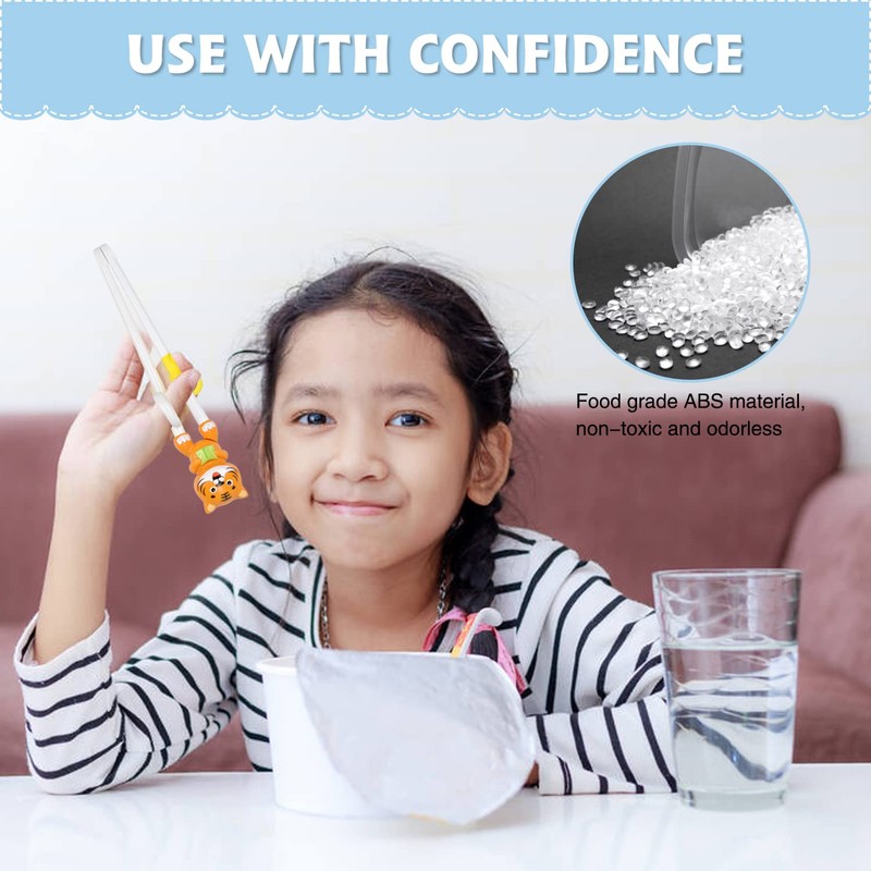 Quimoy 2 Pairs Kids Chopsticks, Training Chopsticks for Kids, Cute
