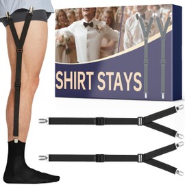 B&P Shirt Stays Comfortable Adjustable Elastic Heavy Duty Clips Simple to Use Shirt Holders