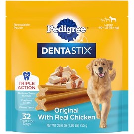 Pedigree Pedigree Dentastix Large Breed Dog Treats, Original Flavor, 1.66 lb. Bag (32 Treats)