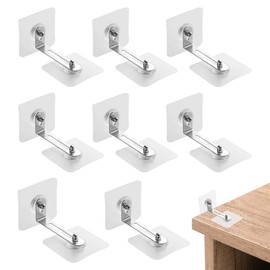 8SET Wall Anchor Durable and Sturdy Long No Punching Anti Tip Furniture Anchors Long Service Time Furniture Wall Anchor for Fixing Bookcase Cabinet Dresser Baby and Pet Protector