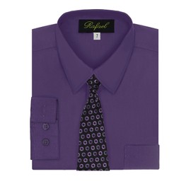 Boy's Dress Shirt & Tie - Purple 4T