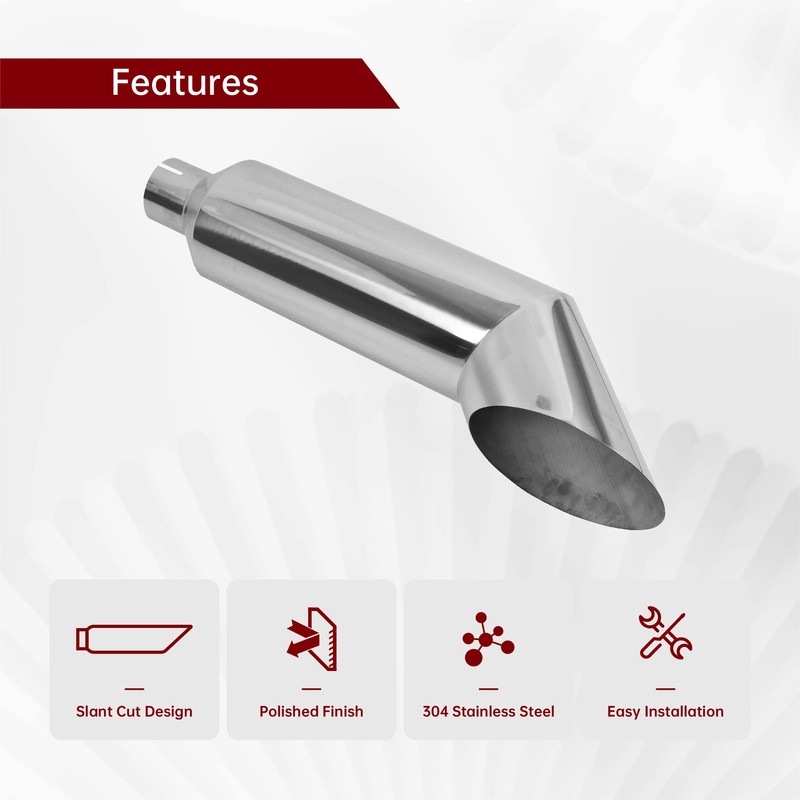FGJQEFG 5 Inch Inlet 7 Inch Outlet Polished Stainless Steel