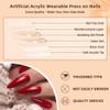 24 Pcs French Tip Press on Nails Short Almond Nail