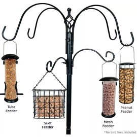 Ashman Online 91" 4 Hook Deluxe Premium Bird Feeding Station Hanging Kit Wild Bird Feeder Pole