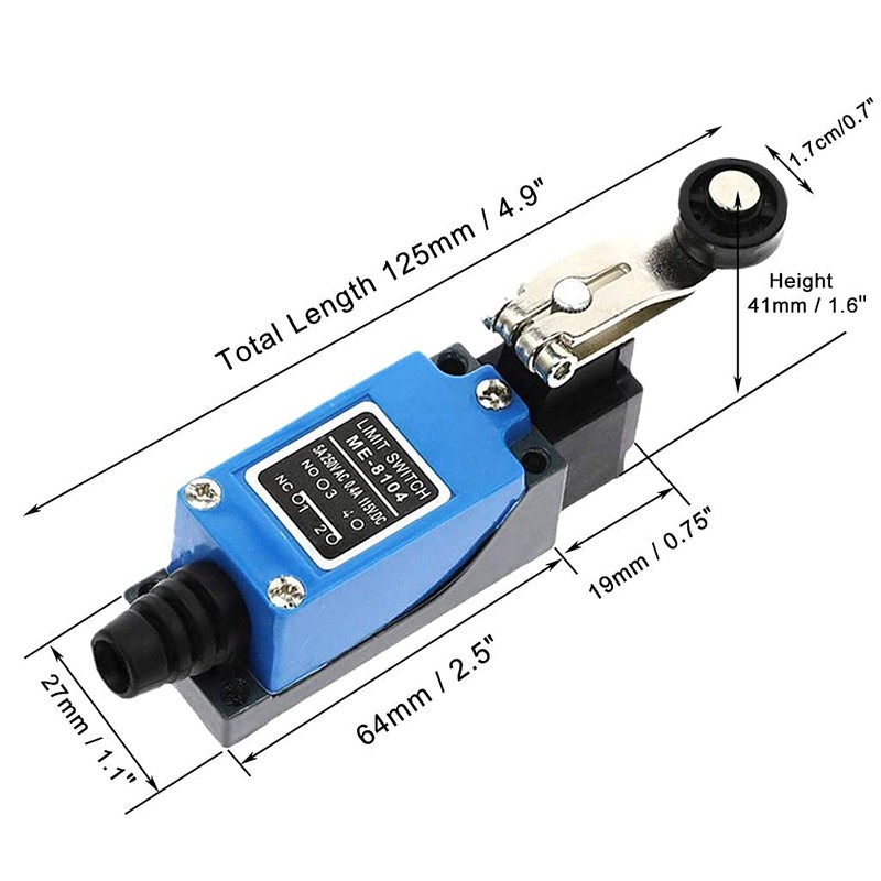 5PCS ME-8104 Momentary Limit Switch Travel Switch,Yusheng Adjustable Roller Lever